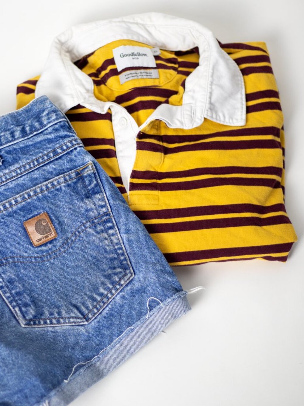 Rugby Polo Shirt in Yellow and Maroon | Goodfellow & Co. | Oversized Mens XL